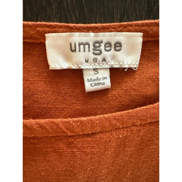 Umgee USA Linen Blend Ruffle Sleeve Floral Back Tunic Top Size Small - Picture 6 of 8